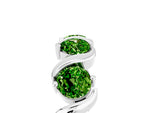 Round Peridot Half Eternity Band in Silver with Wave Prong Setting_5