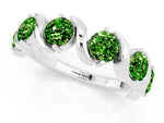 Round Peridot Half Eternity Band in White gold with Wave Prong Setting_1
