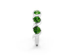 Round Peridot Half Eternity Band in White gold with Wave Prong Setting_2