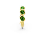 Round Peridot Half Eternity Band in Yellow gold with Wave Prong Setting_2