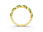 Round Peridot Half Eternity Band in Yellow gold with Wave Prong Setting_3