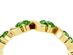 Round Peridot Half Eternity Band in Yellow gold with Wave Prong Setting_4