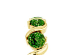 Round Peridot Half Eternity Band in Yellow gold with Wave Prong Setting_5