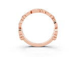 Round Peridot Leaf Motif Eternity Band in Rose gold with Bezel Setting_3