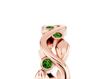 Round Peridot Leaf Motif Eternity Band in Rose gold with Bezel Setting_5