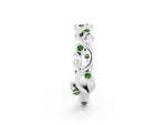 Round Peridot Leaf Motif Eternity Band in Silver with Bezel Setting_2