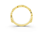 Round Peridot Leaf Motif Eternity Band in Yellow gold with Bezel Setting_3