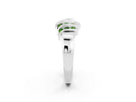 Round Peridot Multi-Row Crossover Band in Silver with Polished Curves_2