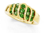 Round Peridot Multi-Row Crossover Band in Yellow gold with Polished Curves_1