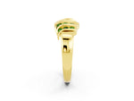 Round Peridot Multi-Row Crossover Band in Yellow gold with Polished Curves_2