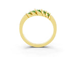 Round Peridot Multi-Row Crossover Band in Yellow gold with Polished Curves_3