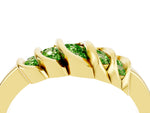 Round Peridot Multi-Row Crossover Band in Yellow gold with Polished Curves_4