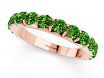 Round Peridot Polished Half Eternity Band in Rose gold with Classic Prong Setting_1