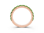Round Peridot Polished Half Eternity Band in Rose gold with Classic Prong Setting_3