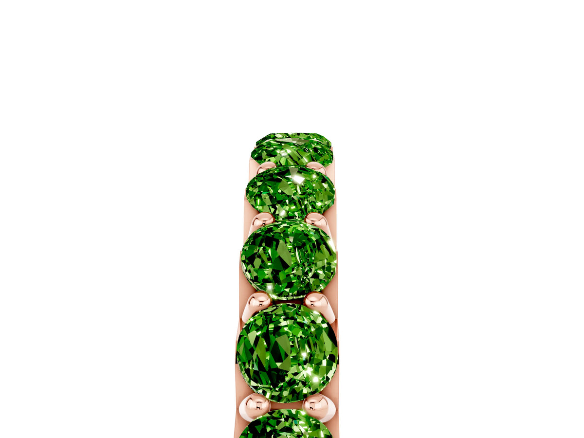 Round Peridot Polished Half Eternity Band in Rose gold with Classic Prong Setting_5
