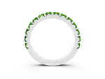 Round Peridot Polished Half Eternity Band in White gold with Classic Prong Setting_3