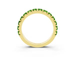 Round Peridot Polished Half Eternity Band in Yellow gold with Classic Prong Setting_3