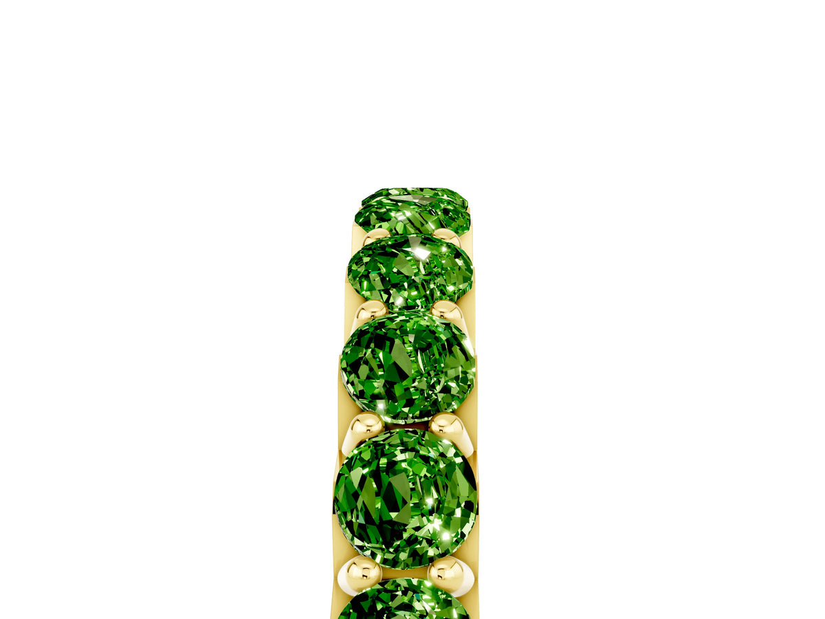 Round Peridot Polished Half Eternity Band in Yellow gold with Classic Prong Setting_5