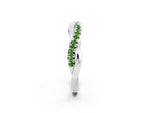 Round Peridot Twisted Infinity Band in Platinum with Prong Setting_2