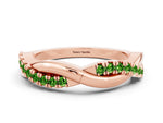 Round Peridot Twisted Infinity Band in Rose gold with Prong Setting