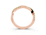 Round Peridot Twisted Infinity Band in Rose gold with Prong Setting_3