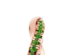 Round Peridot Twisted Infinity Band in Rose gold with Prong Setting_5