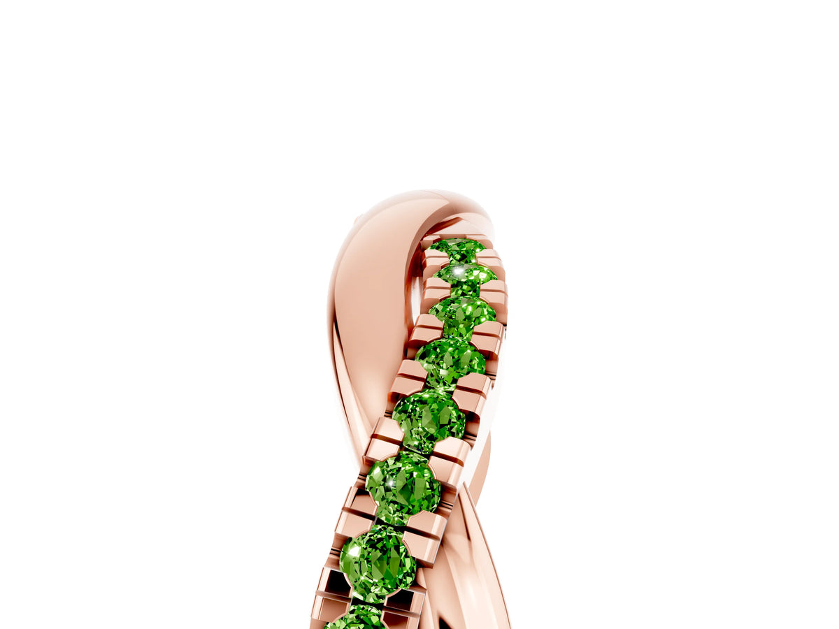 Round Peridot Twisted Infinity Band in Rose gold with Prong Setting_5