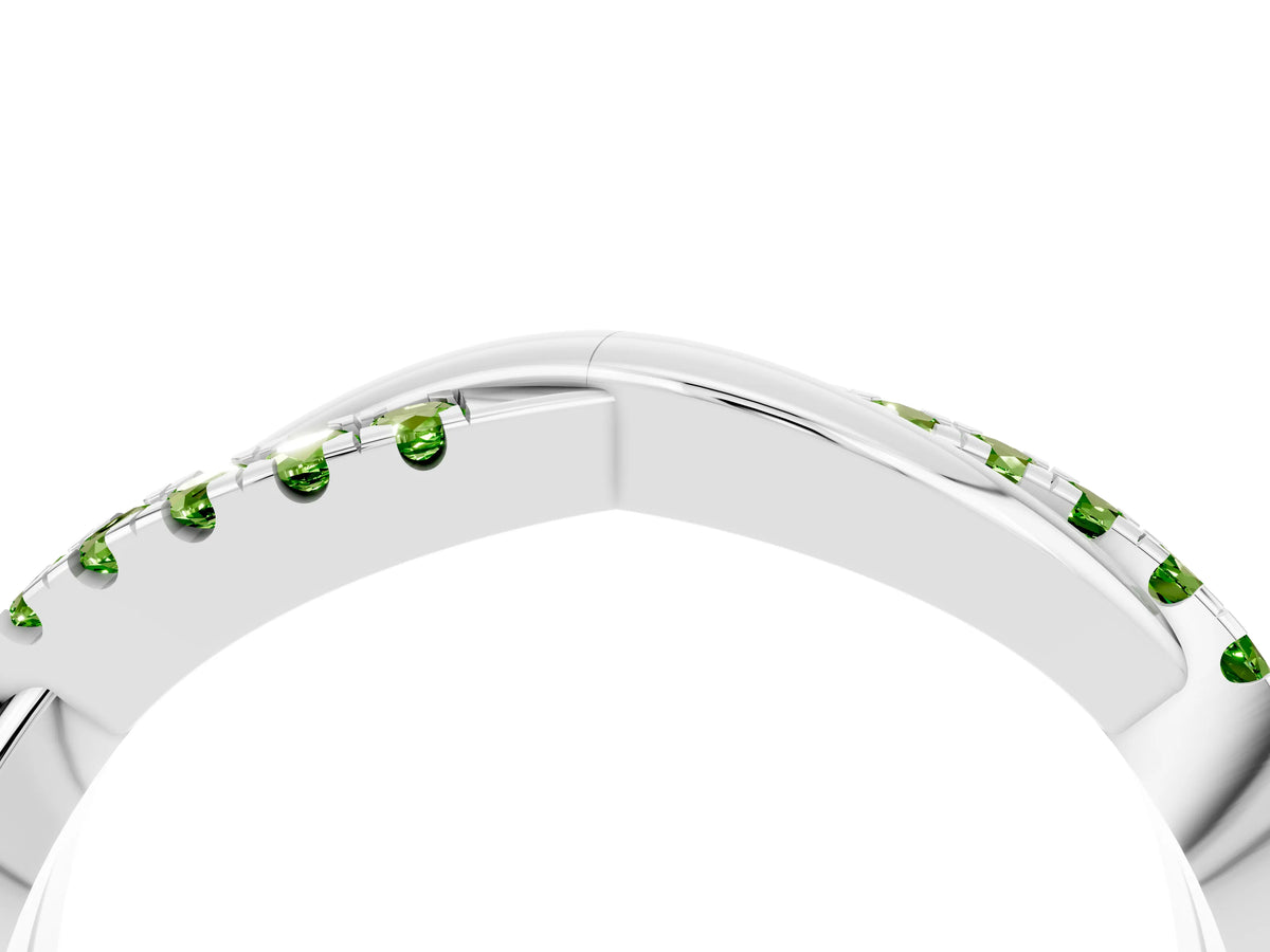 Round Peridot Twisted Infinity Band in Silver with Prong Setting_4