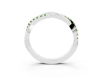 Round Peridot Twisted Infinity Band in White gold with Prong Setting_3