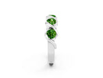 Round Peridot Wave Band in Silver with Channel Setting and Shared Prongs_2