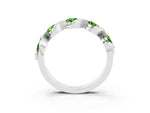 Round Peridot Wave Band in Silver with Channel Setting and Shared Prongs_3
