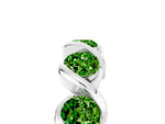 Round Peridot Wave Band in Silver with Channel Setting and Shared Prongs_5