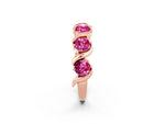 Round Pink Sapphire Half Eternity Band in Rose gold with Wave Prong Setting_2