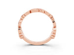 Round Pink Sapphire Leaf Motif Eternity Band in Rose gold with Bezel Setting_3