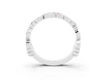 Round Pink Sapphire Leaf Motif Eternity Band in Silver with Bezel Setting_3