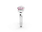 Round Pink Sapphire Multi-Row Crossover Band in Platinum with Polished Curves_2