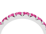Round Pink Sapphire Polished Half Eternity Band in Platinum with Classic Prong Setting_4