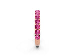 Round Pink Sapphire Polished Half Eternity Band in Rose gold with Classic Prong Setting_2
