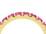 Round Pink Sapphire Polished Half Eternity Band in Yellow gold with Classic Prong Setting_4