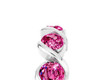 Round Pink Sapphire Wave Band in White gold with Channel Setting and Shared Prongs_5