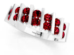Round Ruby Anniversary Band in Platinum with Channel Setting and Vertical Prongs_1