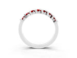 Round Ruby Anniversary Band in Platinum with Channel Setting and Vertical Prongs_3