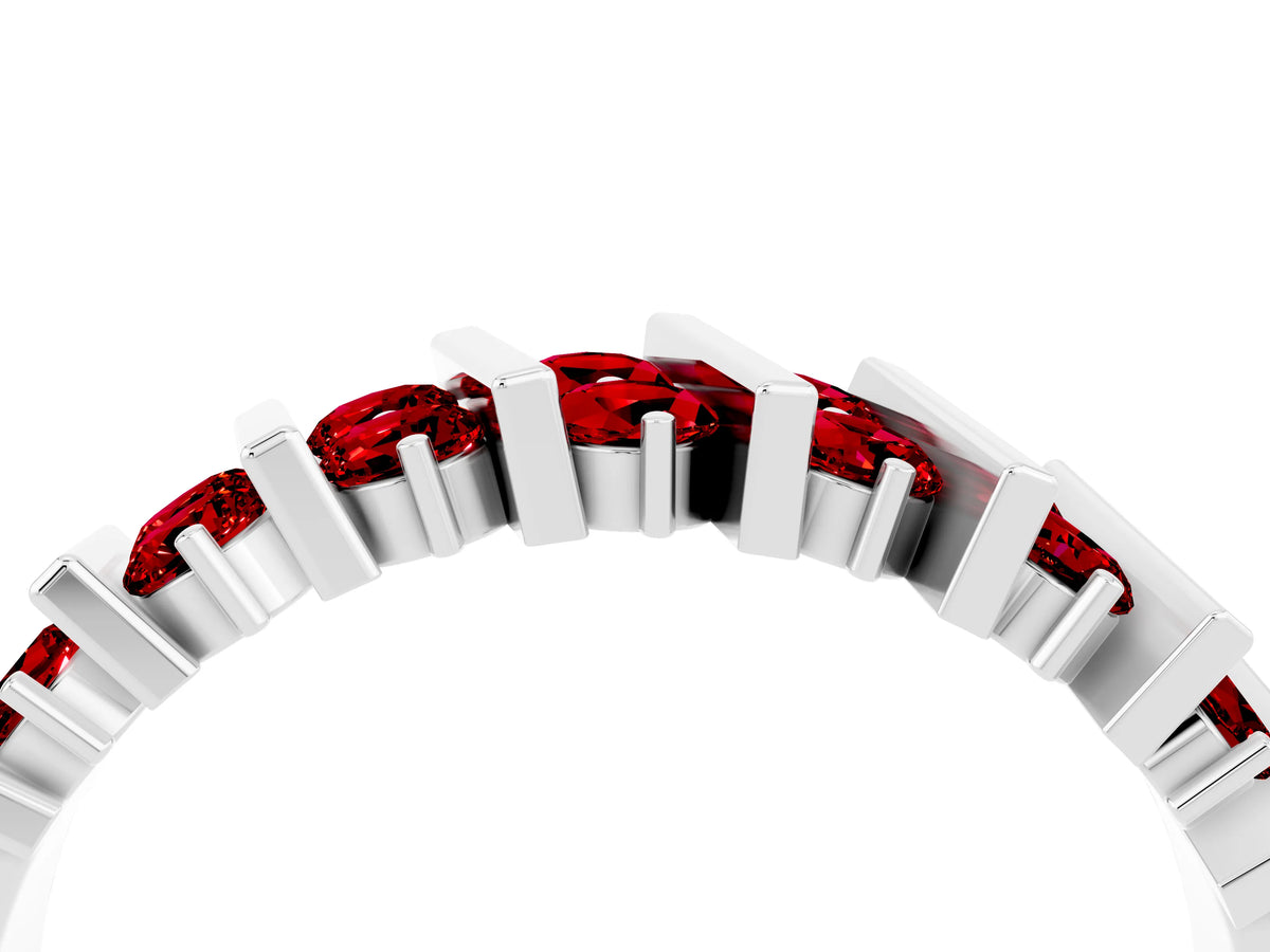 Round Ruby Anniversary Band in Platinum with Channel Setting and Vertical Prongs_4