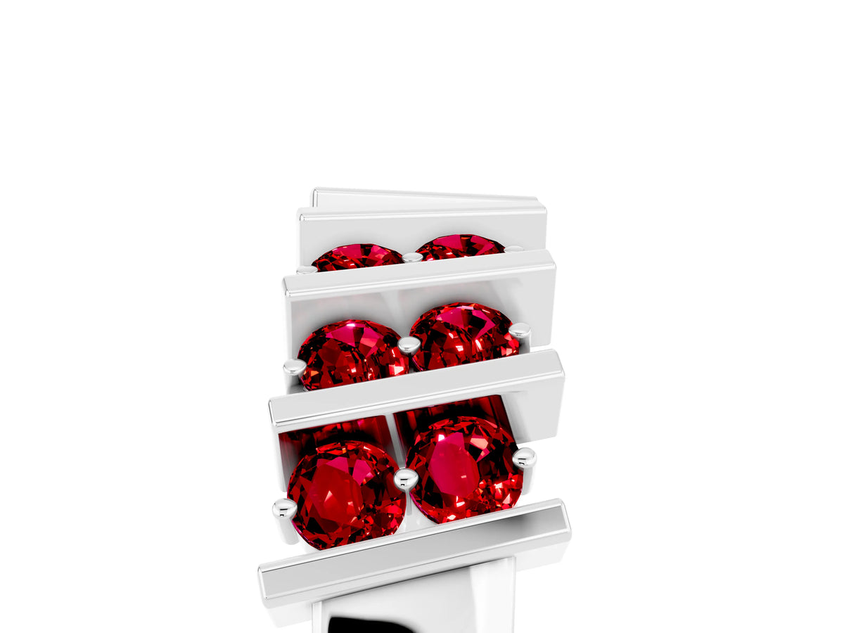 Round Ruby Anniversary Band in Platinum with Channel Setting and Vertical Prongs_5