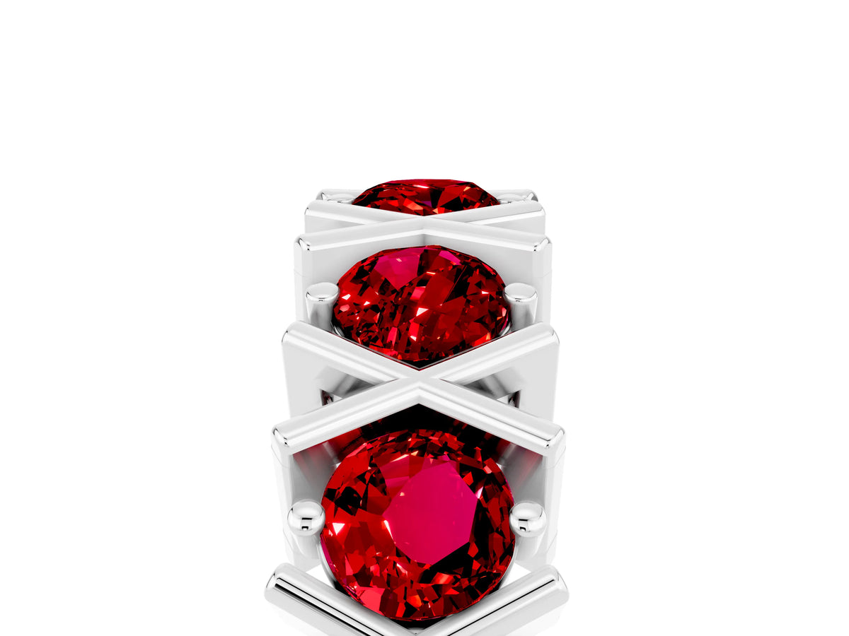 Round Ruby Channel Set Band in Platinum with X-Prong Detail_5