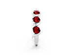 Round Ruby Half Eternity Band in Platinum with Wave Prong Setting_2