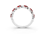 Round Ruby Half Eternity Band in Platinum with Wave Prong Setting_3