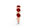Round Ruby Half Eternity Band in Rose gold with Wave Prong Setting_2