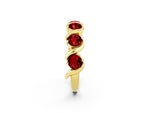 Round Ruby Half Eternity Band in Yellow gold with Wave Prong Setting_2