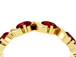 Round Ruby Half Eternity Band in Yellow gold with Wave Prong Setting_4